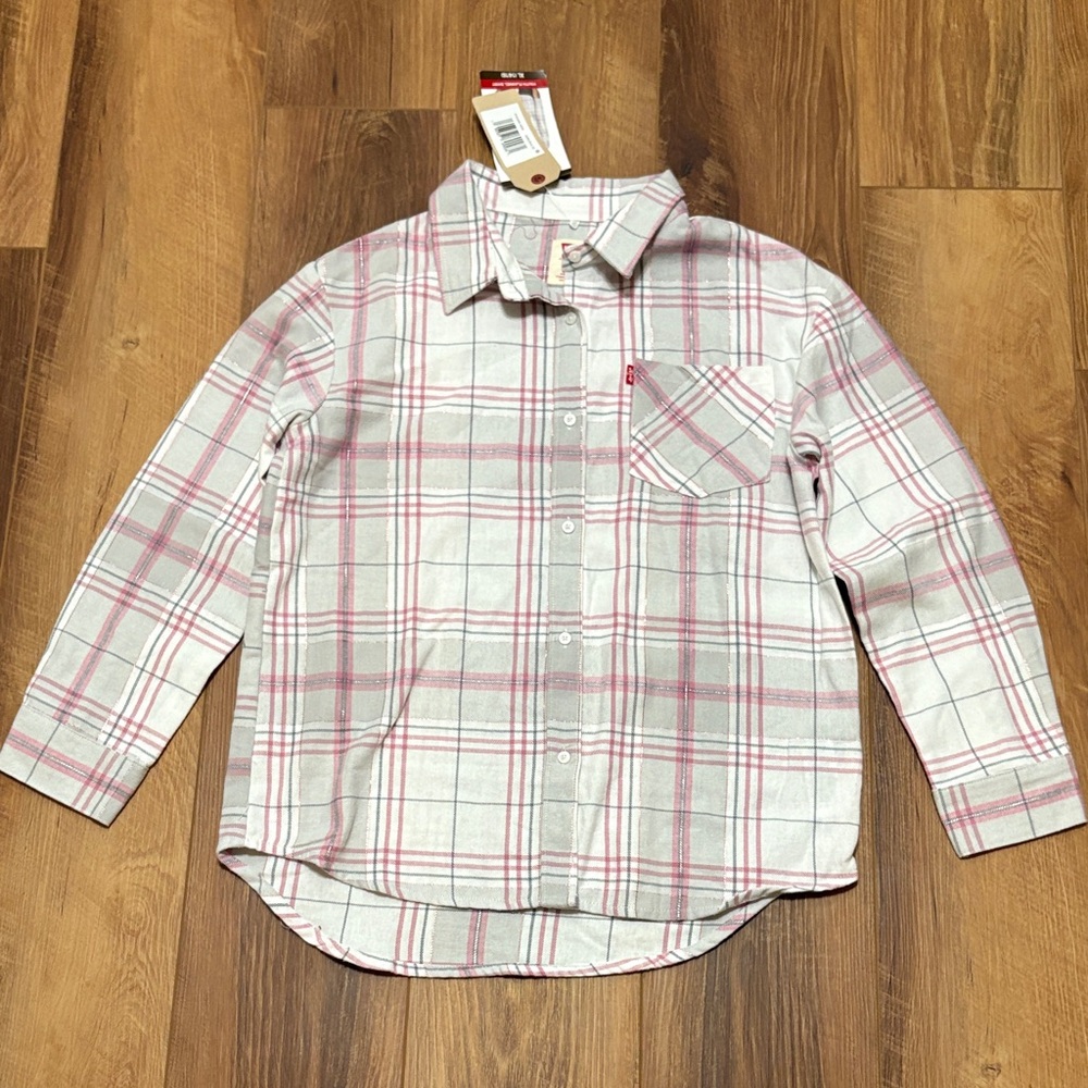 Levi’s Flannel button down shirt  girls XL 14/16 NWT